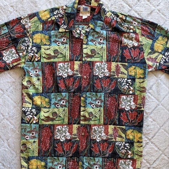 Avi Kahala Hawaiian Shirt Men’s Medium Floral Island Short Sleeve Button Collar - Picture 2 of 3